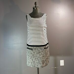 Loft dress in size 12  - 100% cotton.  Tweed looking bottom - French inspired